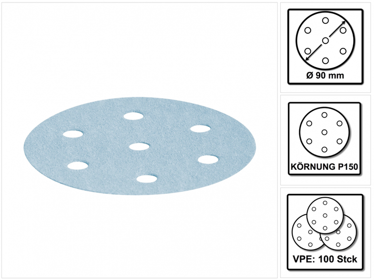 Festool STF D90/6 Schleifscheiben Granat P150 GR / 100 Stück ( 497368 )