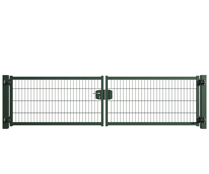 Doppelflügeltor aus Metall mit Gitterfüllung