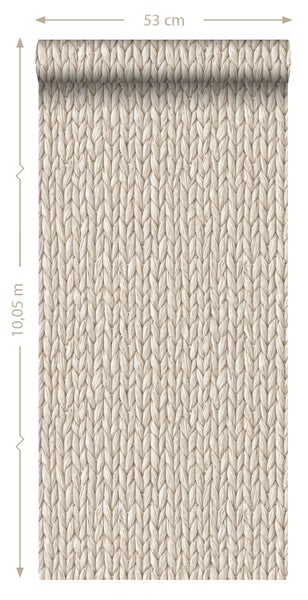 Tapetenrolle mit Strickmuster, 53 cm breit, 10,05 m lang