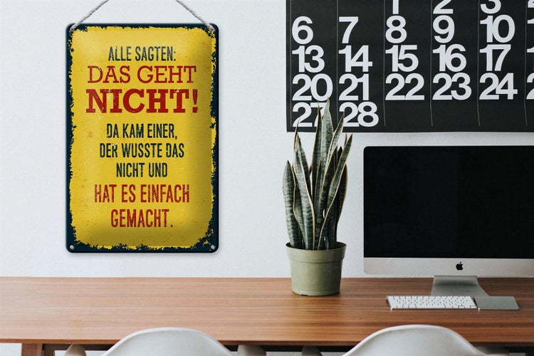 Blechschild Spruch alle sagten das geht nicht da kam 20x30cm