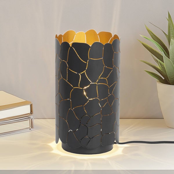 Lindby Tischlampe Aralena (Modern) in Schwarz aus Metall (1 flammig, E27) - Tischleuchte Schreibtischlampe Nachttischlampe Wohnzimmerleuchte