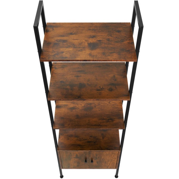 Leiterregal tectake Brentwood inklusive Kippschutz, 57,5 x 34 x 173 cm Industrial Style Industrial Holz dunkel, rustikal
