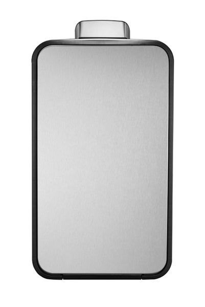 PROREGAL Stilvoller Treteimer Aus Mattem Edelstahl 40 Liter HxBxT 66,1 x 27,6 x 53,3 cm 2 Inneneimer Silber