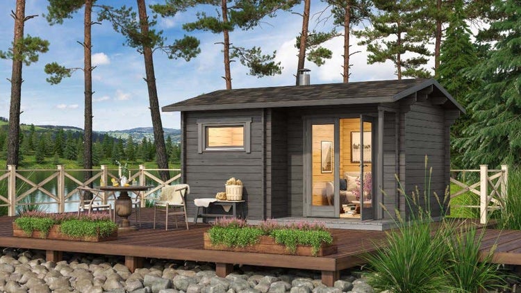 FinnTherm Saunahaus Jona Gartensauna aus Holz, Sauna mit 70 mm Wandstärke Außensauna