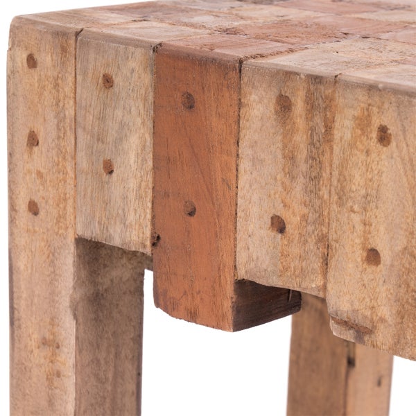 Hocker NATURA Recyclingholz massiv 01 natur-vintage