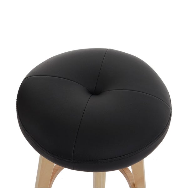 Hocker mit rundem Sitz und Holzbeinen