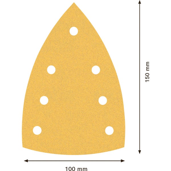 Dreieckschleifpapier mit den Maßen 150 mm mal 100 mm