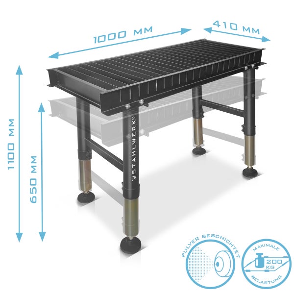 STAHLWERK Plasmaschneidtisch PCT-1000ST 1000 x 410 mm höhenverstellbare Werkbank