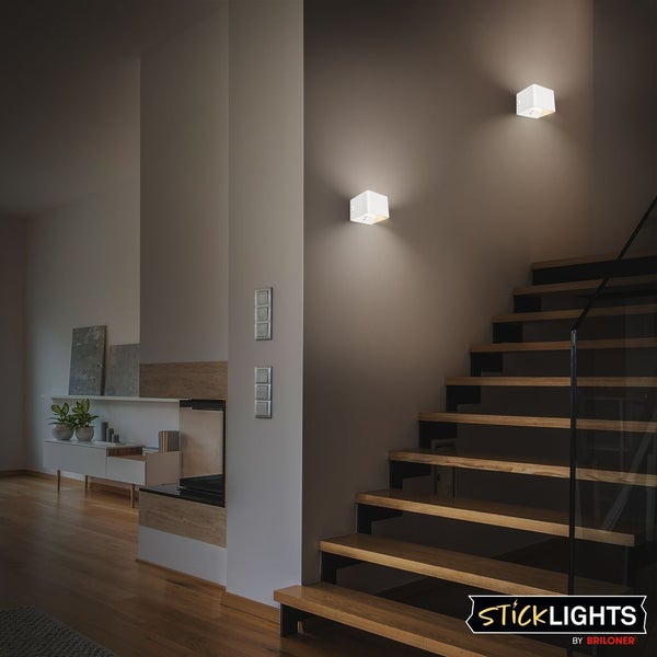 LED Wandleuchte Wandlampe ohne Stromanschluss Bewegungsmelder Akku ohne Bohren