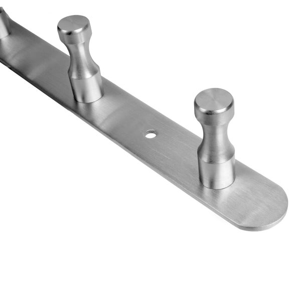 Garderobenleiste aus Edelstahl mit stabilen Haken zur Wandmontage