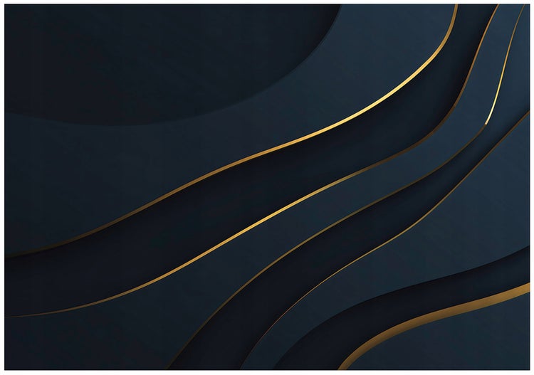 Abstrakter Hintergrund mit geschwungenen Formen und goldenen Linien