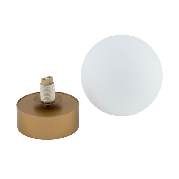 Einzelne Kugel Lampe mit goldenem Sockel