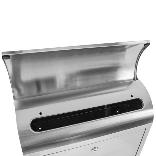 Briefkasten tectake  380 x 130 x 460 mm aus Edelstahl grau