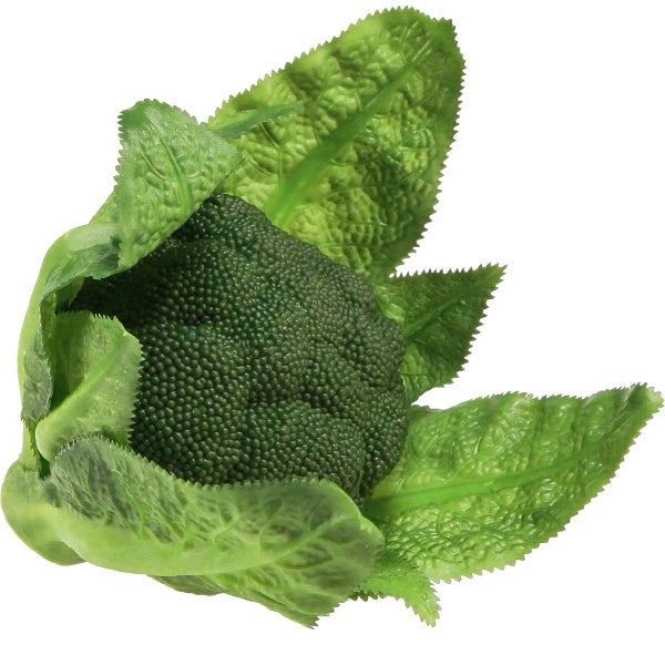 Künstlicher Brokkoli mit grünen Blättern