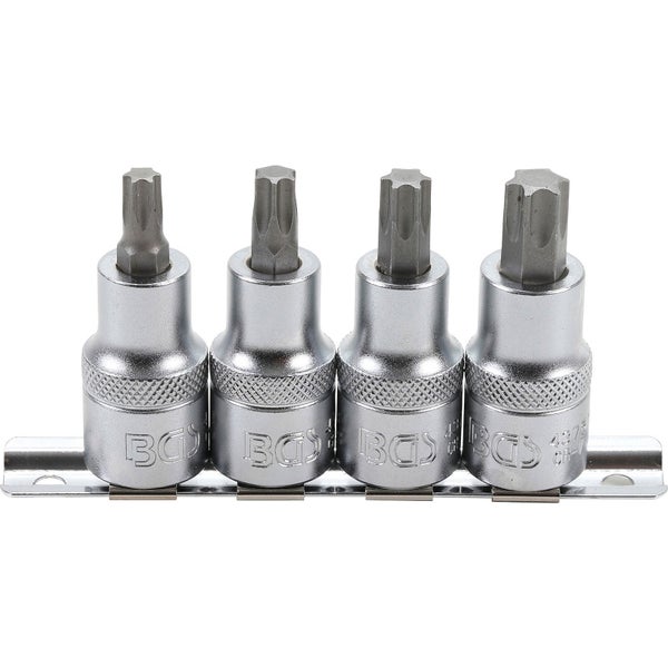 BGS Bit-Einsatz-Satz Antrieb Innenvierkant 12,5 mm (1/2) T-Profil (für Torx) T40 - T55 4tlg. - 8886