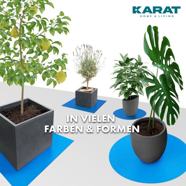 FLOORDIREKT Untersetzer Majesty  - mit abgeschrägter Kante für Blumentöpfe - Bodenschutz - Blau - 60 cm - Rund