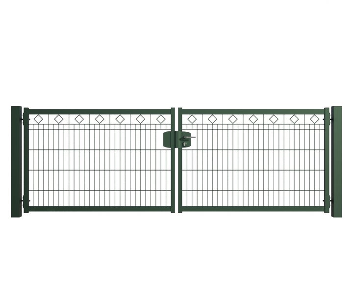 Doppelflügeltor aus Metall mit Schloss