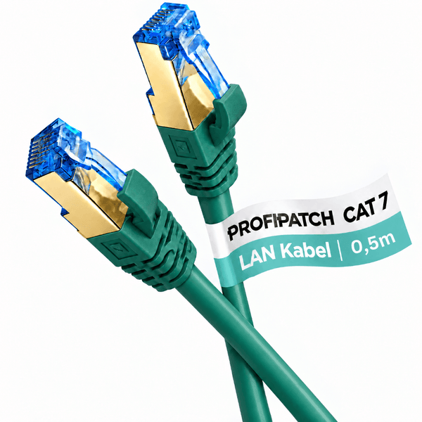 Profipatch CAT 7 LAN Kabel mit einer Länge von 0,5 Meter mit zwei RJ45 Steckern
