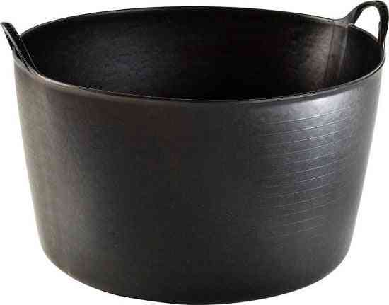 Schwarzer Mörtelkübel mit zwei Griffen