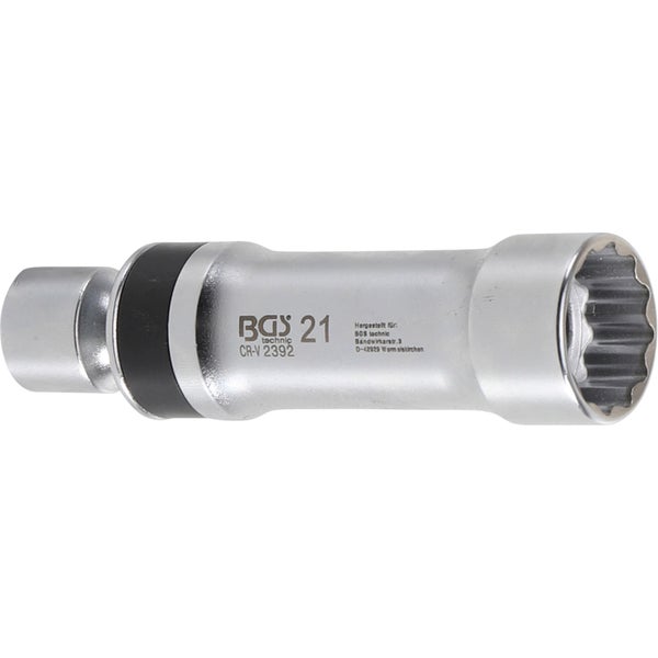 BGS Zündkerzen-Gelenkeinsatz Zwölfkant mit Haltefeder Antrieb Innenvierkant 10 mm (3/8) SW 21 mm - 2392