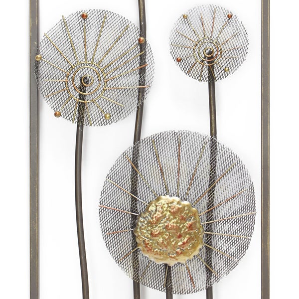 FRANK FLECHTWAREN | Wanddeko Flowers, METALL, 30 x 4 x 90 cm
