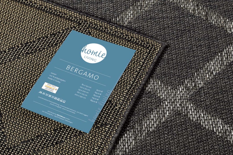 Outdoor Teppich Grau Blau Bergamo Homie Living 80x150 cm