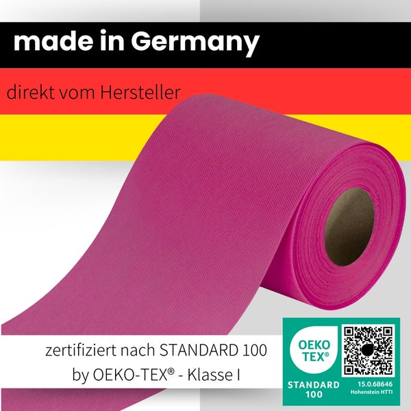 Rolle Vliesstoff, hergestellt in Deutschland, zertifiziert nach Standard 100 by Oeko-Tex Klasse I