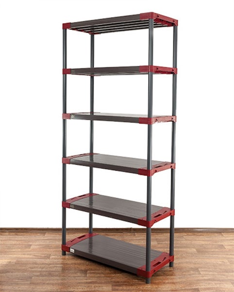 PROREGAL Kunststoffregal Big Grey Bear Extra-Tall HxBxT 220 x 110 x 46 cm Fachlast 160 kg Grau/Rot