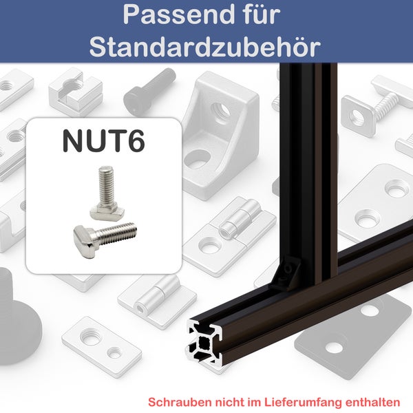 Darstellung von NUT6 Schrauben mit Zubehör