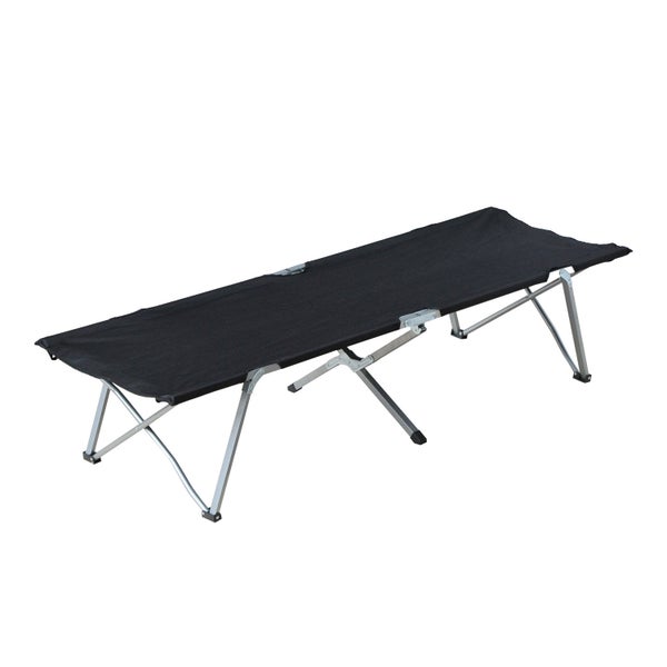 Outsunny Campingbett Feldbett Klappbett Liege inkl. Tasche 193x64x40cm (Schwarz)