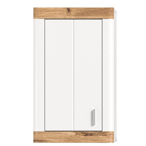 Laredo Badschrank wandhängend 1 Tür matt weiß,Eiche dekor,weiß. 45 X 20 X 76 cm