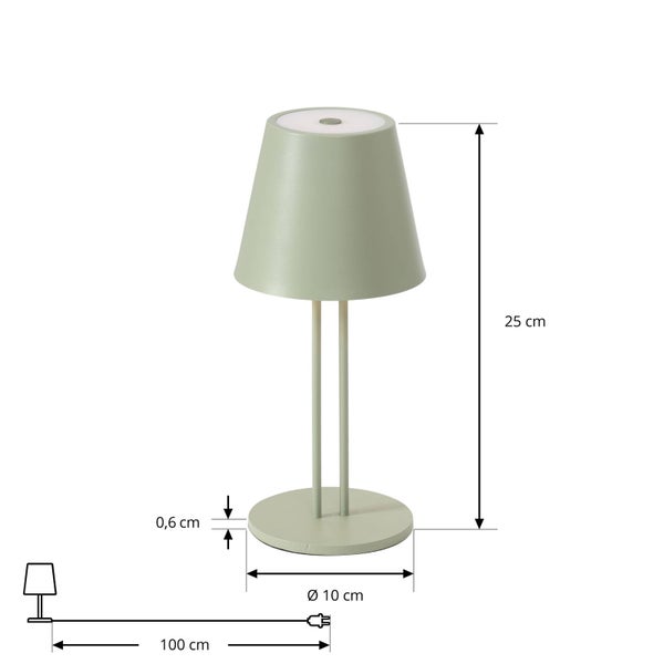 Lindby LED Janea ( Touchdimmer) dimmbar (spritzwassergeschützt (Modern) in Grün aus Metall (1 flammig, ) Touch Lampe