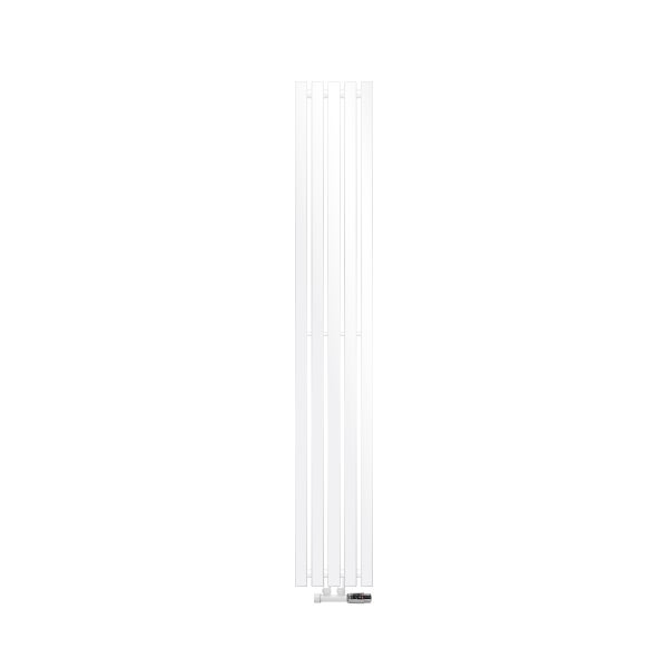 ECD Germany Design Paneelheizkörper Stella Mittelanschluss 260 x 1800 mm Weiß mit Anschlussgarnitur inkl. Thermostat Eck Wand, Flach, Einlagig, Vertikal, Heizkörper Badheizkörper Bad Heizung