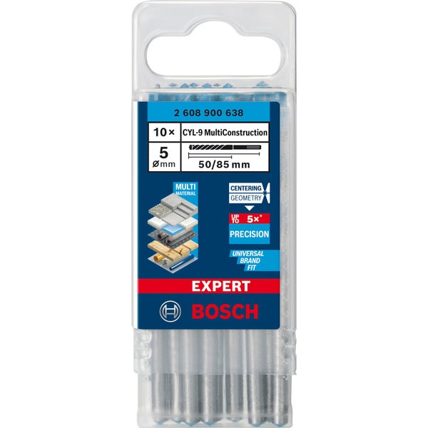 Bosch 10x Expert CYL-9 MultiConstruction Bohrer 5 x 50 x 85 mm - 2608900638