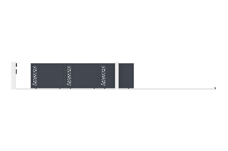 Schiebetor 6m SUNNY H.140 graues Aluminium
