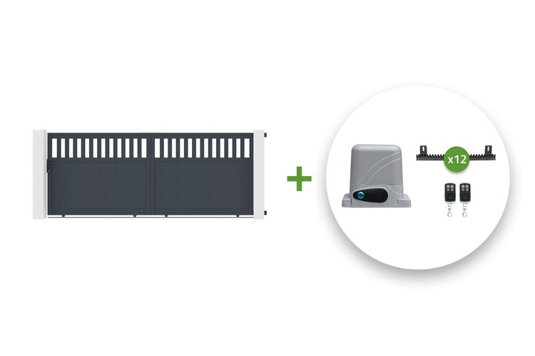 Schiebetor mit Torantrieb, Zahnstangen und Fernbedienungen