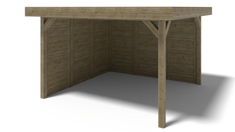 Gartenlaube Gartenpavillon 4,04x4,04m mit Paneelen - Imprägniert