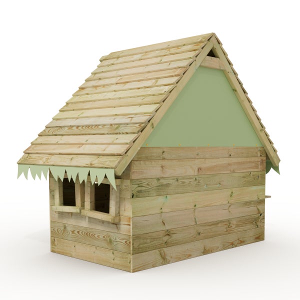 WICKEY Spielhaus für Kinder Tipi mit Holzdach und Fenster  - pastellpink