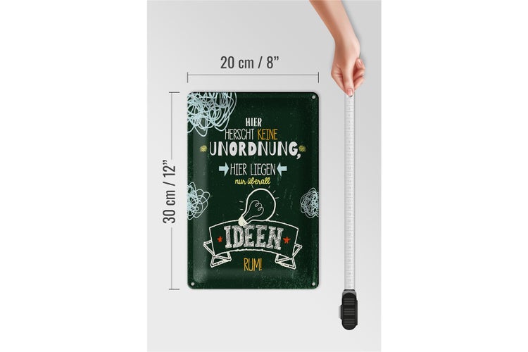 Blechschild Spruch Hier herscht keine Unordnung 20x30cm