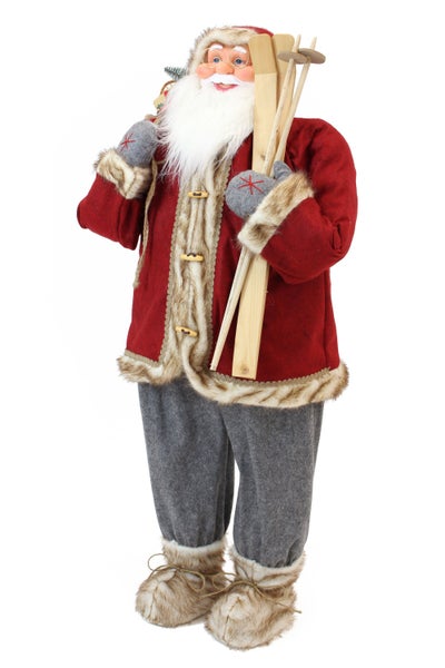 Dekorativer Weihnachtsmann mit Skiern für die festliche Dekoration