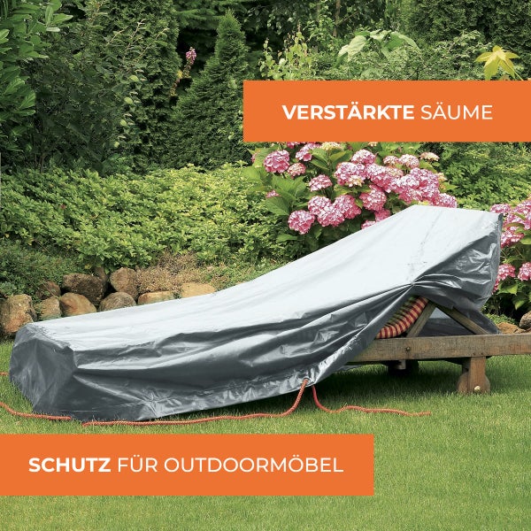 Dreifach laminierte Schutzhülle in Silbergrau für Gartenliege