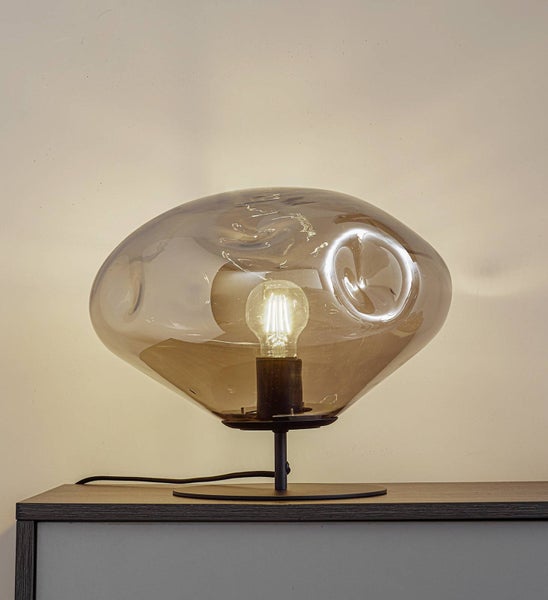 Lindby Tischlampe Lelia (Design, Modern) in Alu aus Glas (1 flammig E27) - Tischleuchte Schreibtischlampe Nachttischlampe Wohnzimmerleuchte