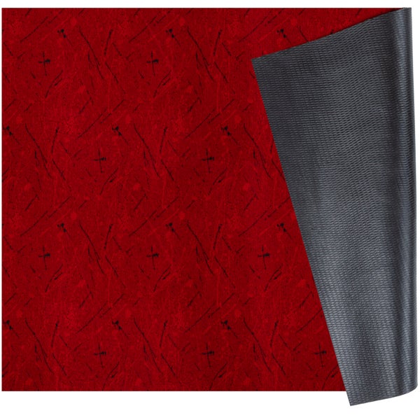Rote Teppichunterlage mit rutschfester Unterseite