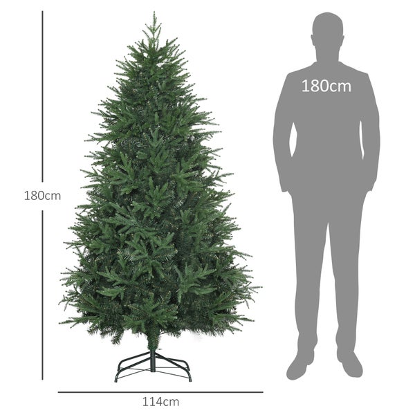 HOMCOM Weihnachtsbaum, 114L x 114B x 180H cm, PVC, Grün