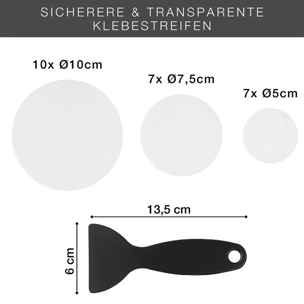 VMbathrooms 24 Stück Anti-Rutsch Aufkleber für Badewanne & Dusche - Transparente rutschfeste Pads - Selbstklebende Badewannen Sticker - Runde Duscheinlagen + Gratis E-Book