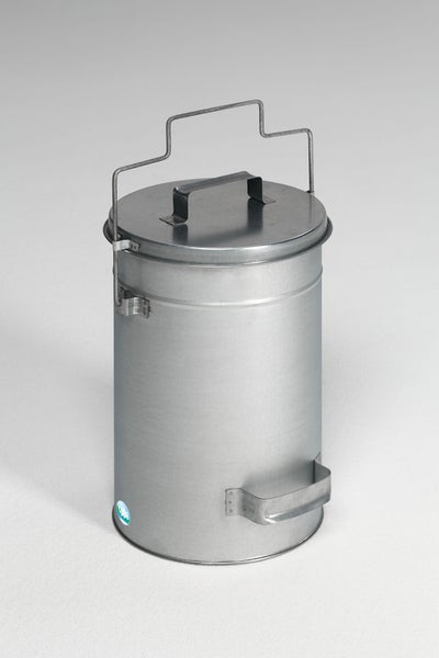 PROREGAL Robuster Sicherheitsbehälter Mit Deckel Tragebügel HxBxT 38 x 27 x 27 cm Verzinkter Stahl Silber