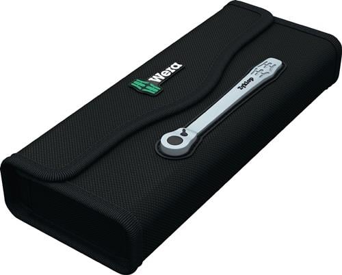 Schwarze textile Werkzeugtasche mit Wera Logo und Zyklop Logo.