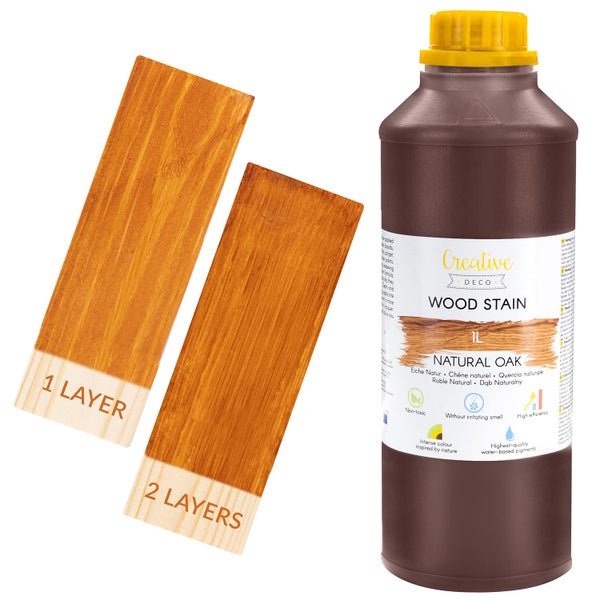 Creative Deco Holzbeize auf Wasserbasis 1L Eiche-Natur Holz Farbe