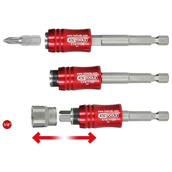 KS TOOLS 1/4 2in1 Schnellwechsel-Bithalter - 514.1126