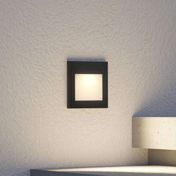 Arcchio LED Wandleuchte außen Zamo (Modern) in Schwarz aus Aluminium (1 flammig, ) - Wandeinbauleuchte für Außen Wandlampe Außenwand/Hauswand Haus Terrasse & Balkon Flurleuchte